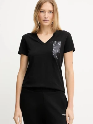Armani Exchange t-shirt bawełniany damski kolor czarny XW001358 AF10356