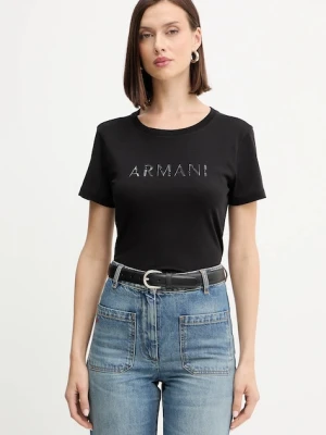 Armani Exchange t-shirt bawełniany damski kolor czarny XW001376 AF10356