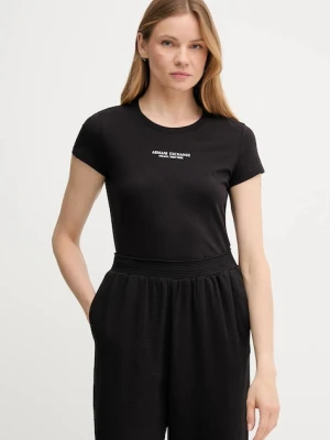 Armani Exchange t-shirt bawełniany damski kolor czarny XW001455 AF10356