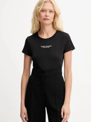 Armani Exchange t-shirt bawełniany damski kolor czarny XW001455 AF10356