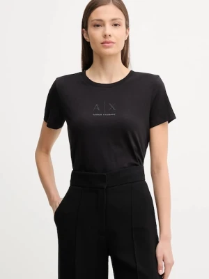 Armani Exchange t-shirt bawełniany damski kolor czarny XW001459 AF10356
