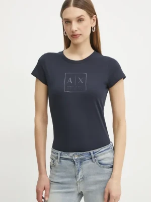 Armani Exchange t-shirt bawełniany damski kolor granatowy XW000530 AF10359