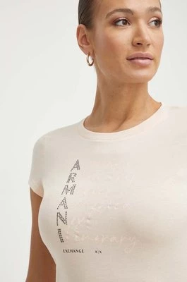 Armani Exchange t-shirt bawełniany damski kolor pomarańczowy 3DYT05 YJ3RZ