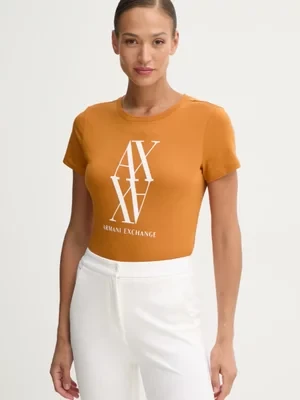 Armani Exchange t-shirt bawełniany damski kolor pomarańczowy 6DYT04 YJG3Z