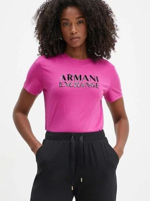 Armani Exchange t-shirt bawełniany damski kolor różowy XW000060 AF10354