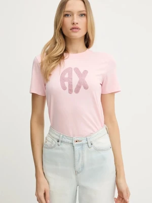 Armani Exchange t-shirt bawełniany damski kolor różowy XW000548 AF10359
