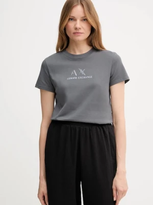 Armani Exchange t-shirt bawełniany damski kolor szary XW001345 AF16356