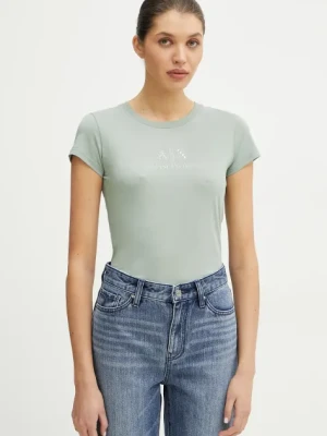Armani Exchange t-shirt bawełniany damski kolor zielony XW000386 AF10354