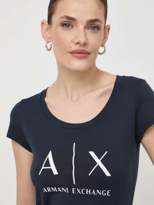 Armani Exchange t-shirt bawełniany granatowy