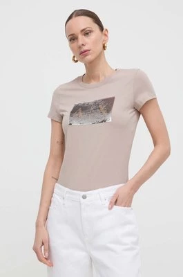 Armani Exchange t-shirt bawełniany kolor beżowy 8NYTDL YJ73Z