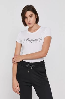 Armani Exchange t-shirt bawełniany kolor biały 8NYT91 YJG3Z NOS