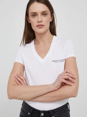Armani Exchange t-shirt bawełniany kolor biały 8NYT81 YJG3Z NOS