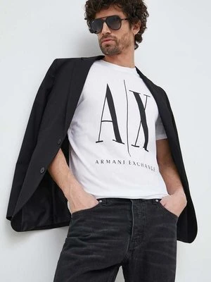 Armani Exchange t-shirt bawełniany kolor biały z nadrukiem 8NZTPA ZJH4Z NOS