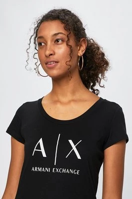 Armani Exchange t-shirt bawełniany kolor czarny 8NYT70 YJ16Z NOS