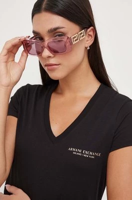 Armani Exchange t-shirt bawełniany kolor czarny