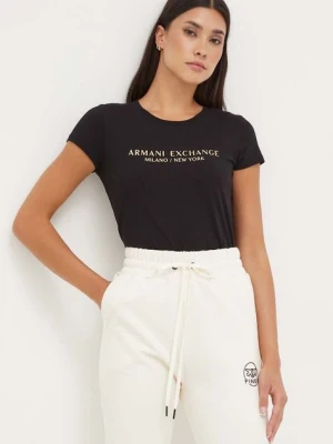 Armani Exchange t-shirt bawełniany kolor czarny