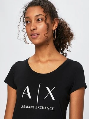 Armani Exchange t-shirt bawełniany kolor czarny 8NYT70 YJ16Z NOS