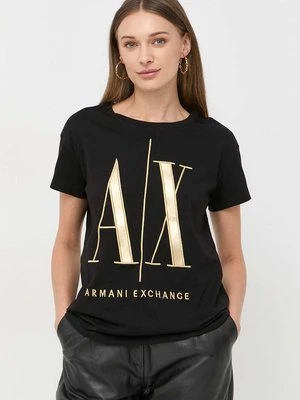 Armani Exchange t-shirt bawełniany kolor czarny 8NYTMX YJG3Z NOS