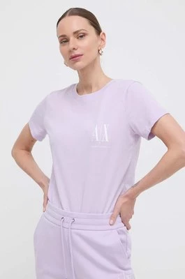 Armani Exchange t-shirt bawełniany kolor fioletowy 8NYTFX YJG3Z NO