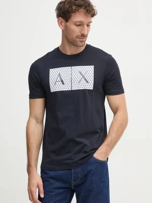 Armani Exchange t-shirt bawełniany kolor granatowy z nadrukiem 8NZTCK Z8H4Z