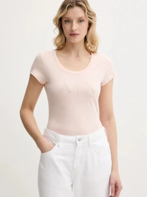 Armani Exchange t-shirt bawełniany kolor pomarańczowy