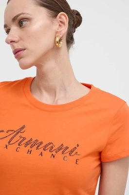 Armani Exchange t-shirt bawełniany kolor pomarańczowy 8NYT91 YJG3Z NOS