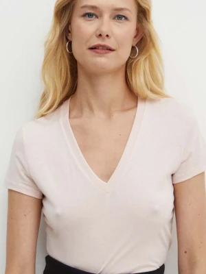 Armani Exchange t-shirt bawełniany kolor różowy