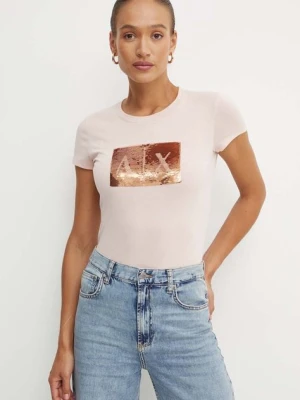 Armani Exchange t-shirt bawełniany kolor różowy 8NYTDL YJ73Z