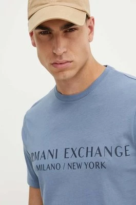 Armani Exchange t-shirt bawełniany kolor szary z nadrukiem