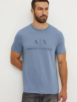 Armani Exchange t-shirt bawełniany kolor szary z nadrukiem