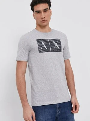 Armani Exchange t-shirt bawełniany kolor szary z nadrukiem 8NZTCK Z8H4Z