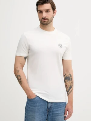 Armani Exchange t-shirt bawełniany męski kolor beżowy gładki XM000558 AF10358