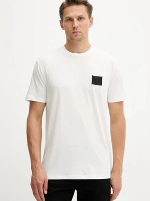 Armani Exchange t-shirt bawełniany męski kolor beżowy gładki XM001456 AF10358