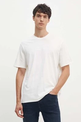 Armani Exchange t-shirt bawełniany męski kolor beżowy z aplikacją 6DZTAC ZJASZ