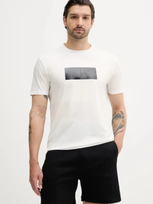 Armani Exchange t-shirt bawełniany męski kolor beżowy z aplikacją XM000786 AF10364