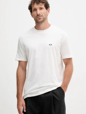Armani Exchange t-shirt bawełniany męski kolor beżowy z aplikacją XM001568 AF10358