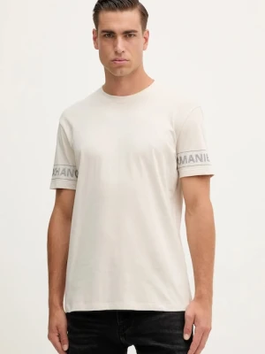 Armani Exchange t-shirt bawełniany męski kolor beżowy z nadrukiem XM001437 AF10356