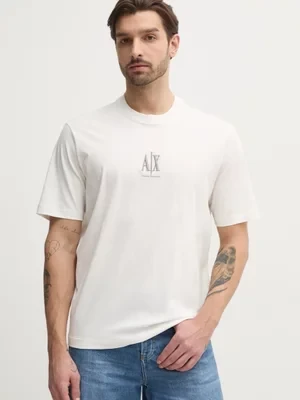 Armani Exchange t-shirt bawełniany męski kolor biały z aplikacją XM000363 AF12308