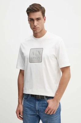 Armani Exchange t-shirt bawełniany męski kolor biały z nadrukiem 6DZTHB ZJ9JZ