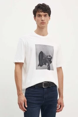 Armani Exchange t-shirt bawełniany męski kolor biały z nadrukiem 6DZTLD ZJ9JZ