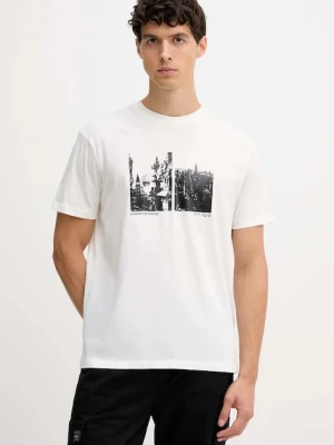 Armani Exchange t-shirt bawełniany męski kolor biały z nadrukiem XM001461 AF10358