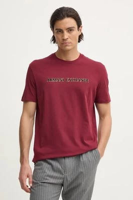 Armani Exchange t-shirt bawełniany męski kolor bordowy z nadrukiem XM000127 AF10356