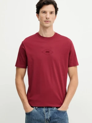 Armani Exchange t-shirt bawełniany męski kolor bordowy z nadrukiem XM001442 AF10358