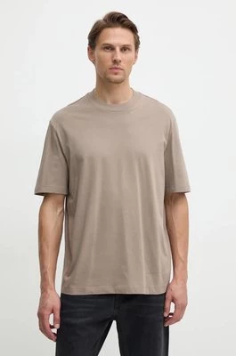 Armani Exchange t-shirt bawełniany męski kolor brązowy gładki 6DZTJR ZJ9AZ