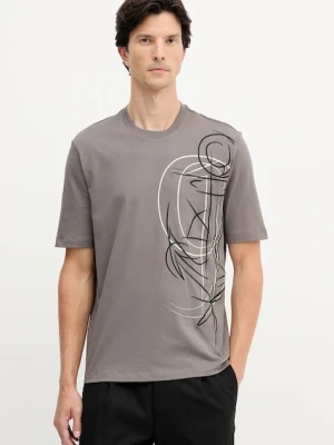 Armani Exchange t-shirt bawełniany męski kolor brązowy z aplikacją XM001441 AF10362