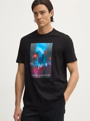 Armani Exchange t-shirt bawełniany męski kolor czarny z aplikacją XM000058 AF10356