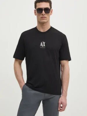Armani Exchange t-shirt bawełniany męski kolor czarny z aplikacją XM000363 AF12308
