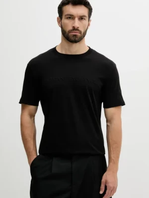 Armani Exchange t-shirt bawełniany męski kolor czarny z aplikacją XM000554 AF10356