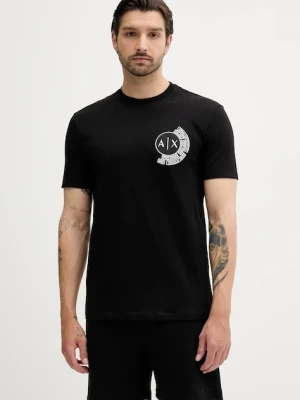 Armani Exchange t-shirt bawełniany męski kolor czarny z aplikacją XM000556 AF10358