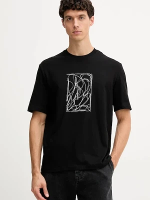 Armani Exchange t-shirt bawełniany męski kolor czarny z aplikacją XM001468 AF10362